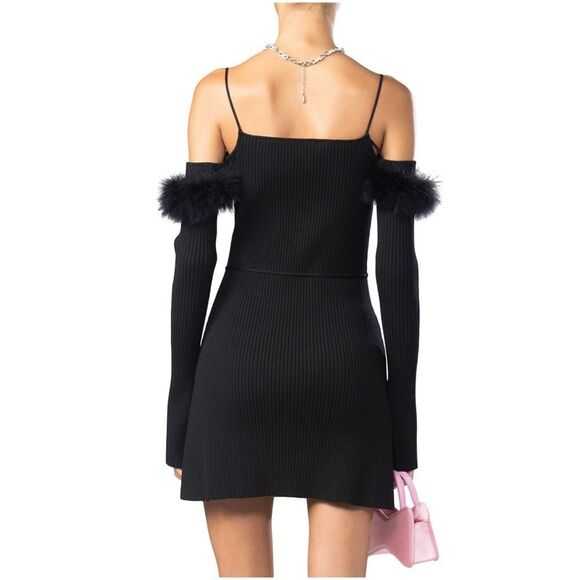 MACH & MACH Feather-Embellished Off-The-Shoulder Minidress size XL - Picture 2 of 15